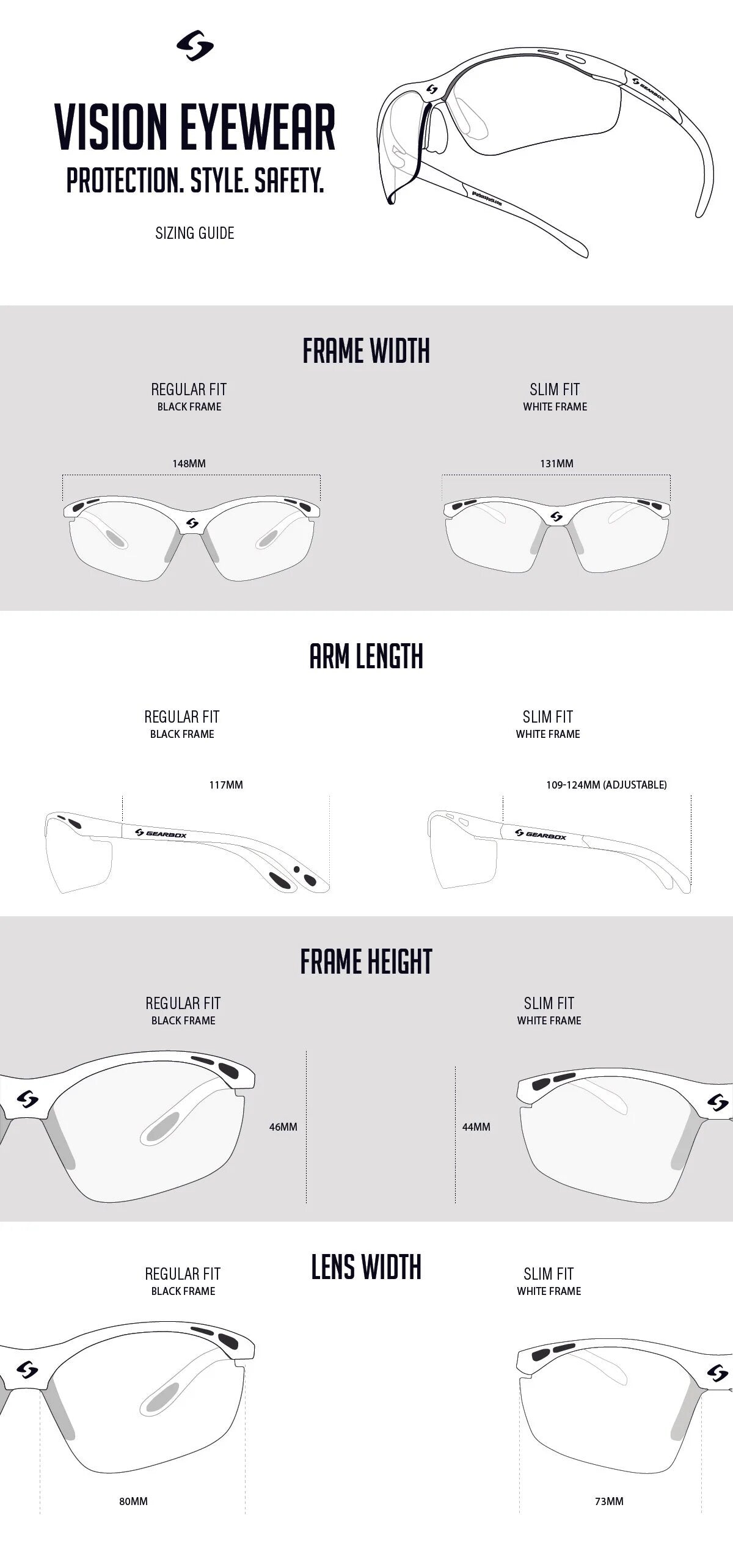 Gearbox Eyewear Slim Fit - Amber Lens